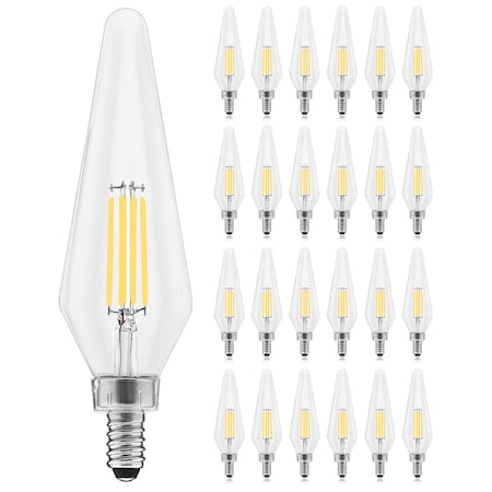 Luxrite HX10.5 LED Light Bulbs 4.5W 60W Equivalent 500LM 4000K Cool White Dimmable E12 Base, 24PK LR21672-24PK